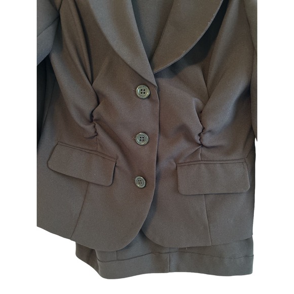 T. Milano 2 pc Pantsuit Dk Purple with Animal Print Lining Size 12 Work Church - Picture 8 of 11